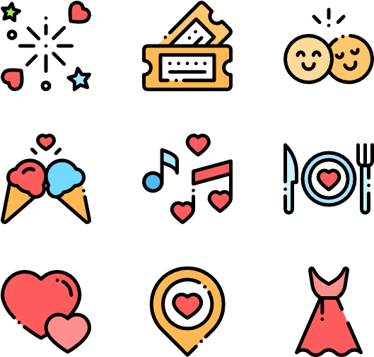 Heart Icons Free Date Night - Illustration (600x564), Png Download