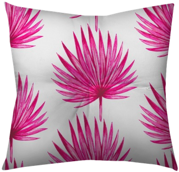 Watercolor Tropical Pink Palm Leaves Seamless Pattern - Mural (400x400), Png Download