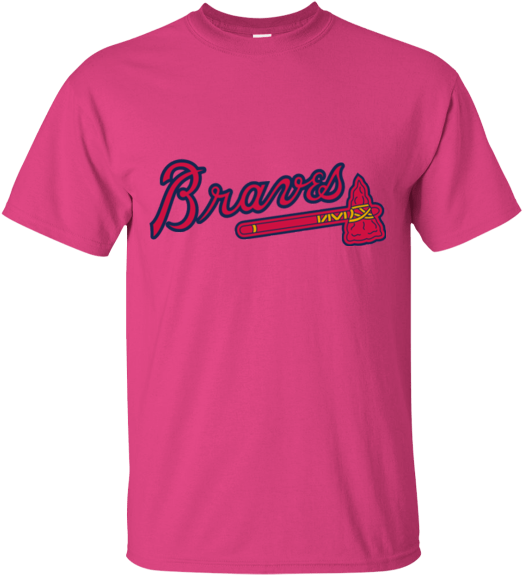 Atlanta Braves T-shirt - Keep Calm Letter In Pink T Shirt (1155x1155), Png Download