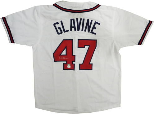 Tom Glavine Autographed Atlanta Braves - Tom Glavine Signed Jersey - White Custom Jsa (500x500), Png Download
