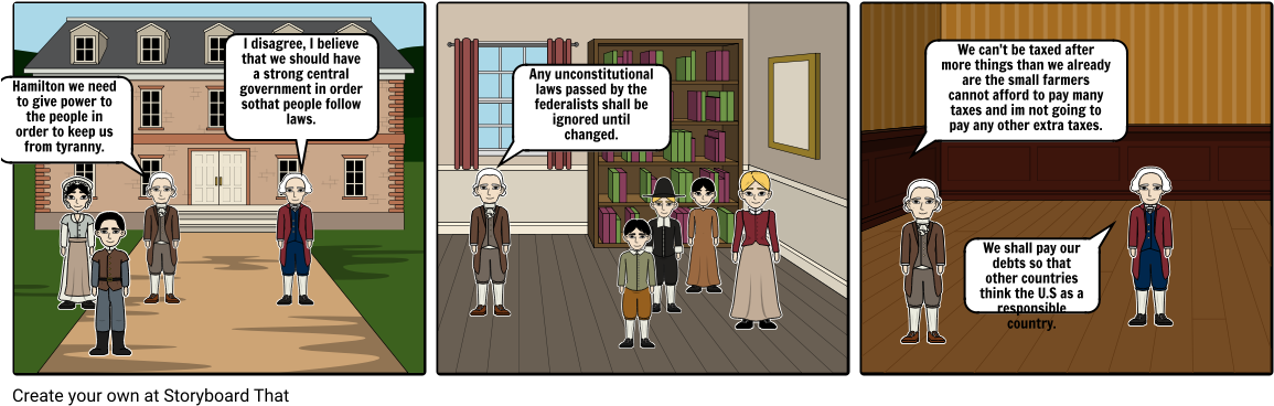 Washington And Hamilton - Cartoon (1164x385), Png Download