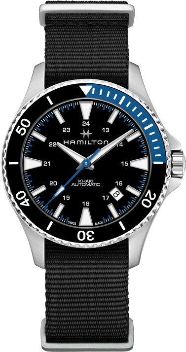 Khaki Scuba Auto - Hamilton Khaki Scuba Blue (500x762), Png Download