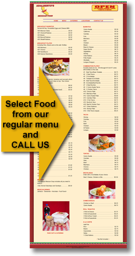 Adalberto's Fiesta Food Catering - Food (264x499), Png Download