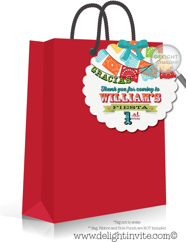 Mexican Fiesta Birthday Invitation Favor Tag - Greeting Card (613x822), Png Download