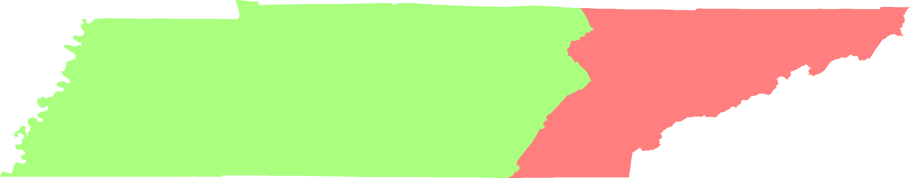 Us Tn Std Tennessee Time Zone - Time Zone Map Of Tennessee (3102x799), Png Download