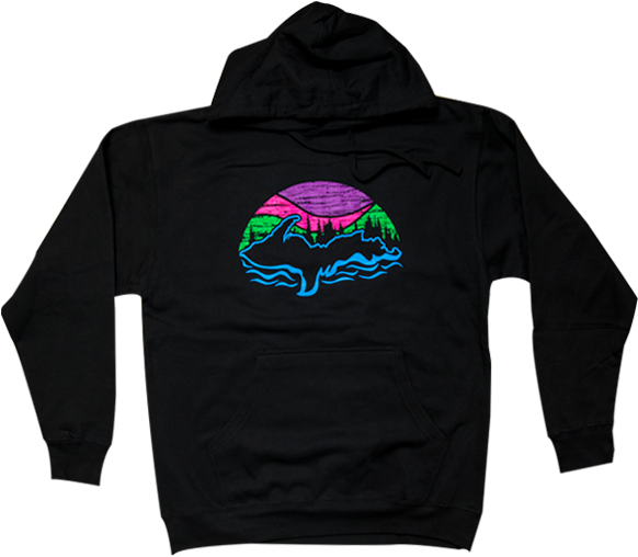 Northern Lights" Black Midweight Hoodie - Hoodie (600x600), Png Download