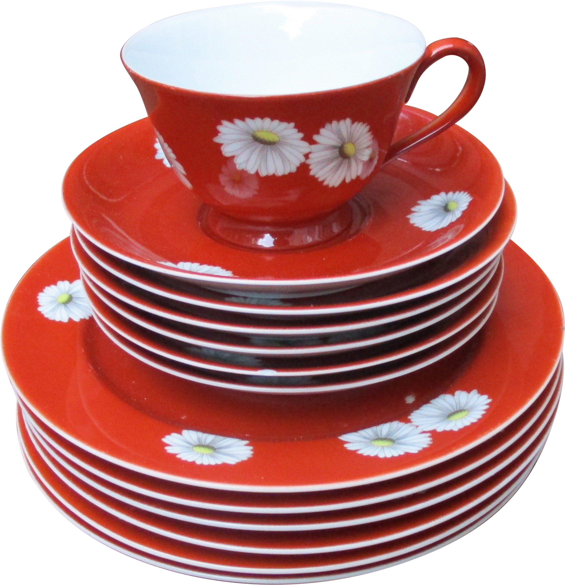 Noritake Red Daisy China - Plate (2654x2751), Png Download