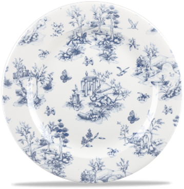 Picture Of Vintage Print Prague Blue Toile Plate - Churchill Blue White China (415x415), Png Download