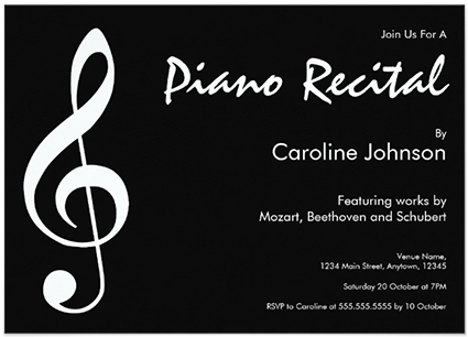 Elegant Modern Black Music Piano Concert Recital Invitation - Ashley Story Roedelius: Errata Cd (500x343), Png Download