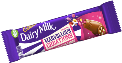 Cadbury Dairy Milk Jelly Popping Candy - Cadbury Dairy Milk Marvellous Creations Png (600x271), Png Download