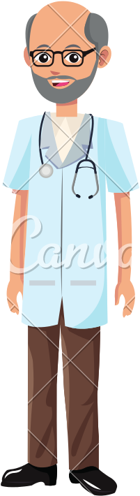Old Man Medical Doctor - Illustration (800x800), Png Download