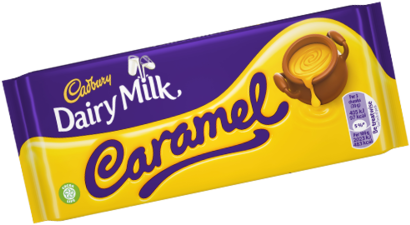 Cadbury Dairy Milk Caramel Chocolate - Dairy Milk Caramel (500x245), Png Download
