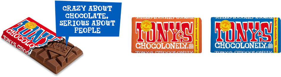 Unilever Benelux - Tonys Chocolonely Milk Chocolate - 6 Oz (1000x267), Png Download