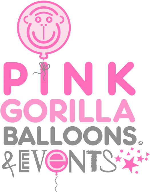 Pink Gorilla Balloons Logo - Logo (600x733), Png Download