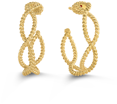 Roberto Coin Hoop Earrings - Earrings (800x800), Png Download