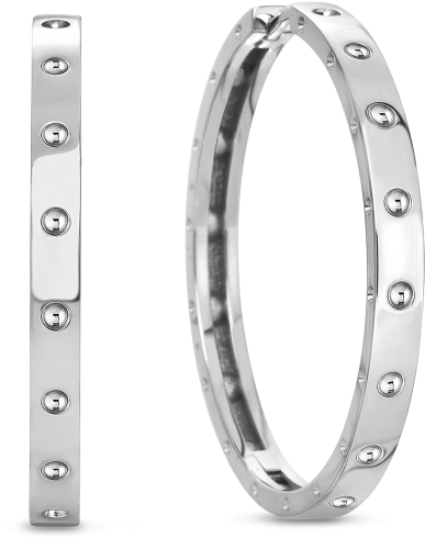 Roberto Coin Hoop Earrings - Titanium Ring (800x800), Png Download