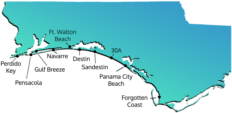 Florida Vacation Rentals Map - Florida (800x395), Png Download