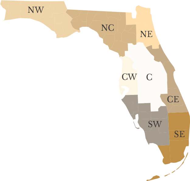 Florida Map - Florida (624x608), Png Download
