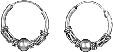 Bali Hoop Earrings Fse004 - Pendientes De Aro Hippies (420x420), Png Download