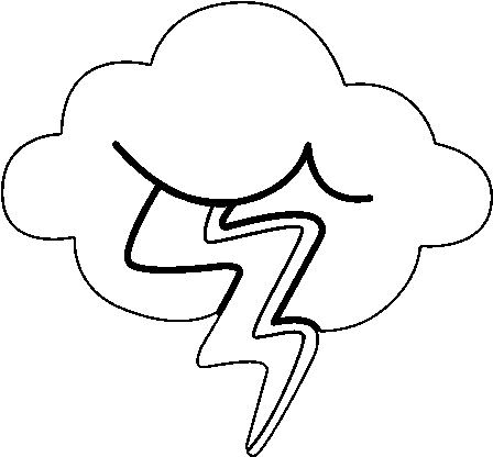 Dibujo De Nube Con Rayo Para Colorear - Desenho De Nuvem Com Raio (600x470), Png Download