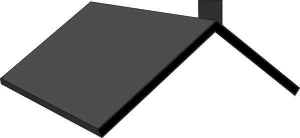 Transparent - Roof Clipart Black And White (600x277), Png Download