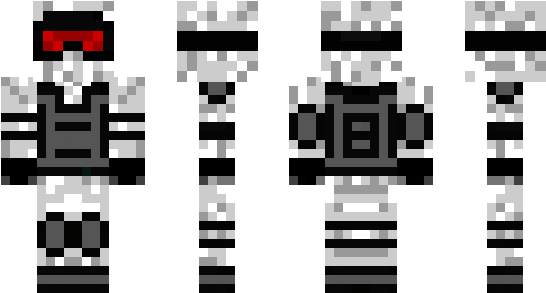 Minecraft Skin Slitherio - Monochrome (600x348), Png Download
