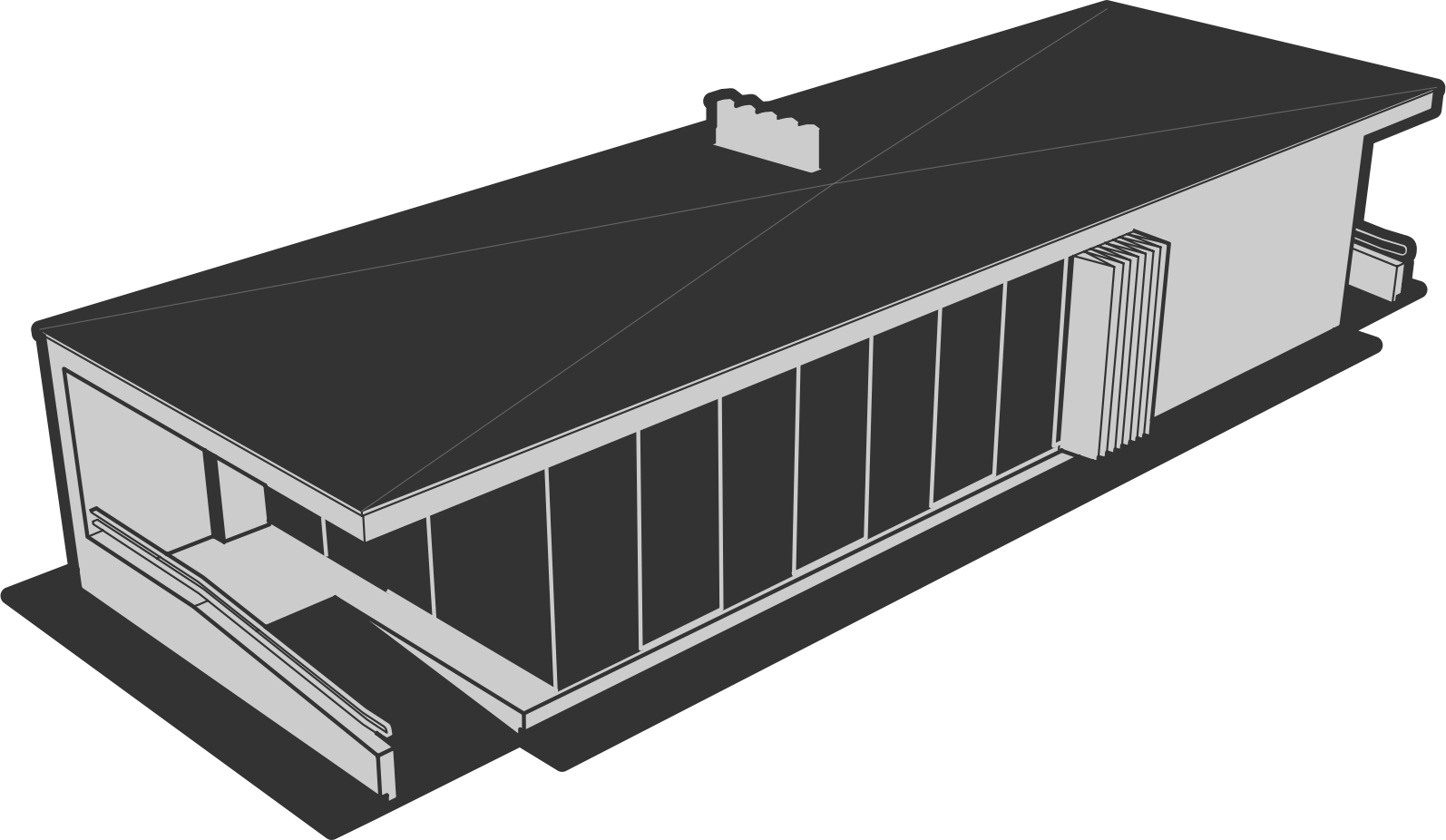 Rooftop Clipart Building Roof - Flat Roof Clipart (1594x926), Png Download