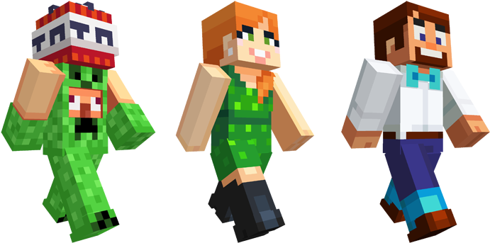 Cosplayers, Cake And Dinner Dress - Minecraft Party Skins (748x421), Png Download