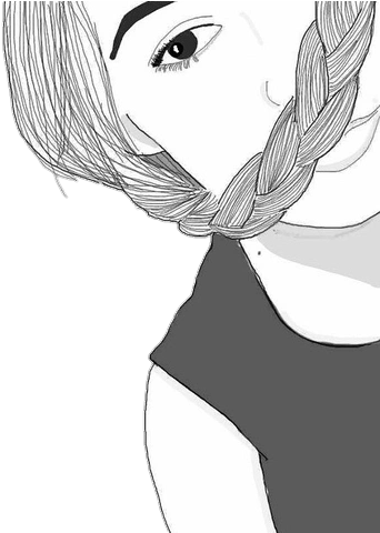 Tumblr Nx0yjfq96q1uiwksso1 500 - Dessin De Fille Avec Une Tresse (500x479), Png Download