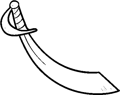 Pirate Saber Coloring Page - Espada Pirata Para Colorear (600x470), Png Download