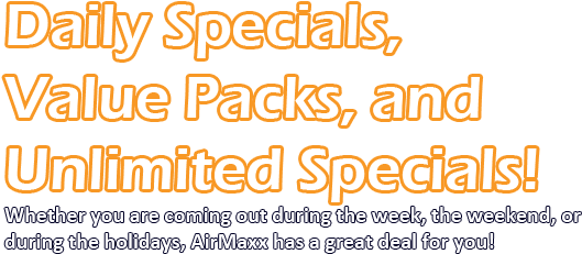 Jump Specials Laser Tag Specials All You Can Play - Airmaxx Trampoline Park & Fun Center (575x300), Png Download