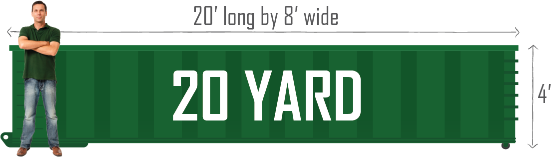 20 Yard Green Bay Dumpster - Dumpster (1118x474), Png Download