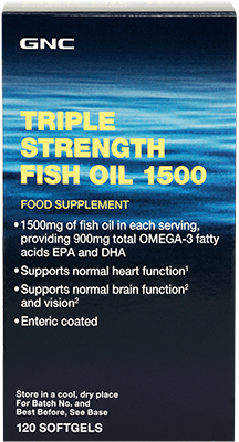 Gnc Triple Strength Fish Oil 1500 - Gnc (480x640), Png Download