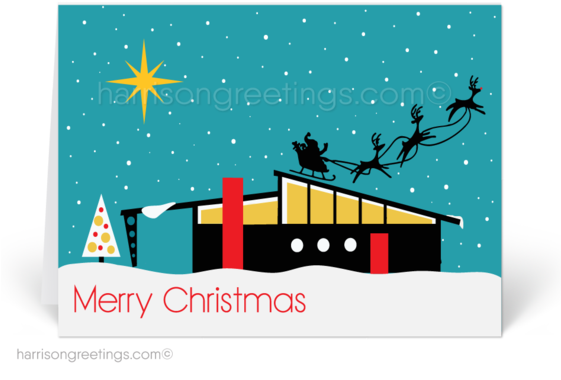 M#century Modern Retro Holiday Cards - Modern Christmas Cards 2017 (560x417), Png Download
