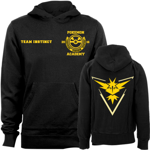 Team Instinct Black Hoodie - Pokemon Go Pokemon Go Team Instinct Yellow Pokeauto (500x500), Png Download