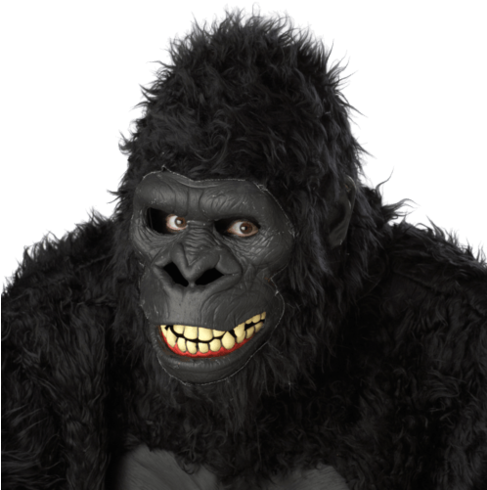 Gorilla Ape Moving Mouth Mask - Mask Gorilla (486x500), Png Download