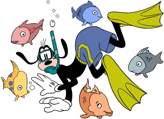 Graphic Royalty Free Download Disney Scubadiving Clip - Goofy Swimming (550x408), Png Download