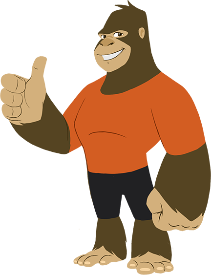 Voucher Ape - Gorilla Thumbs Up Png (432x563), Png Download