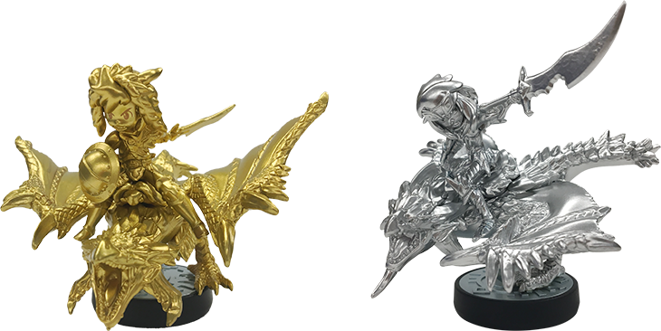 Naturally, Those Two Amiibo Are “just” A Gold And Silver - Monster Hunter Stories Amiibo Gold (730x366), Png Download