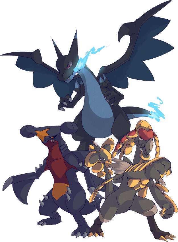 Multi Gen Dragons Commission Mega Lizardon - Kommo O Vs Garchomp (626x850), Png Download