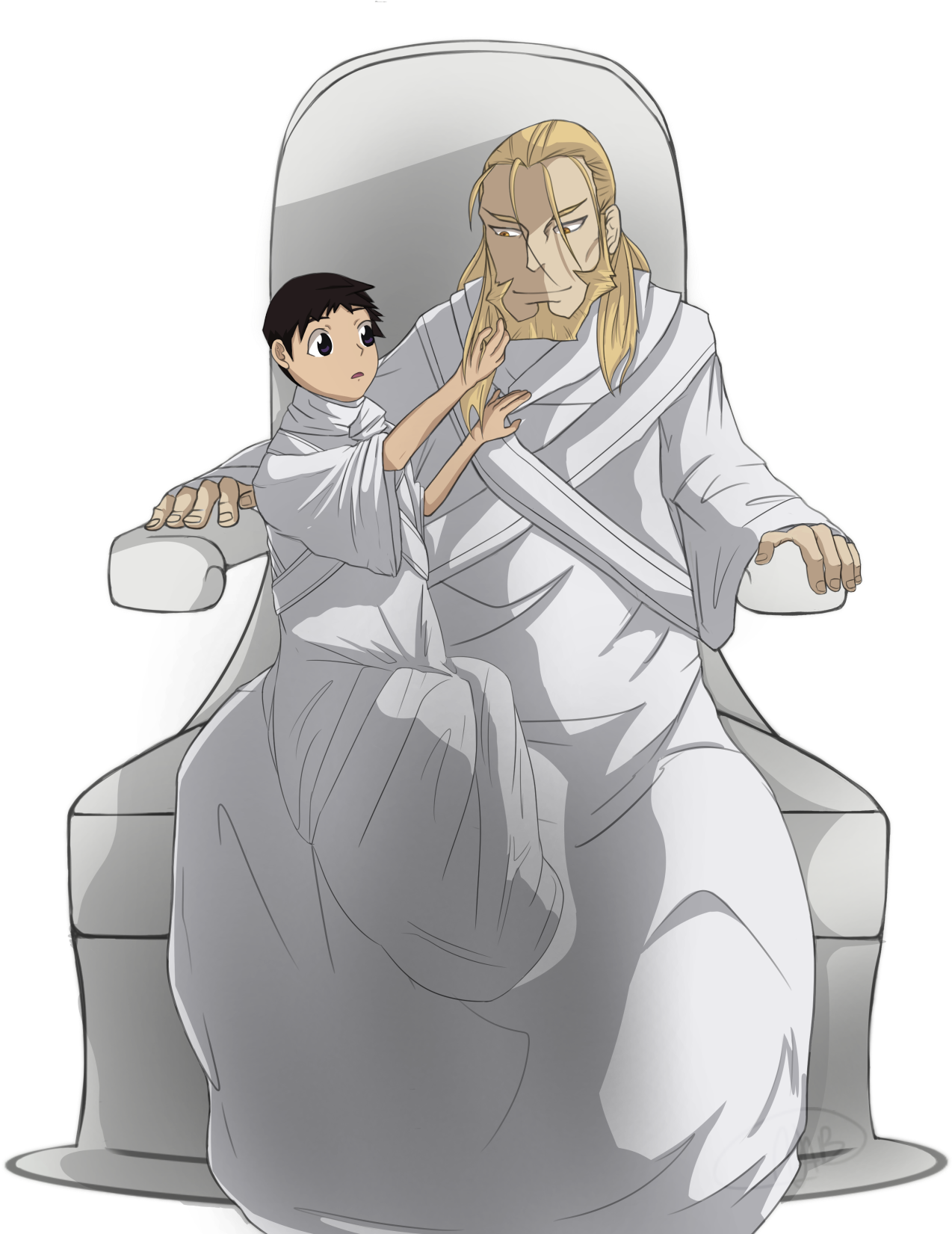 Alchemist Drawing Fullmetal Brotherhood - Father Fullmetal Alchemist Throne (1280x1810), Png Download