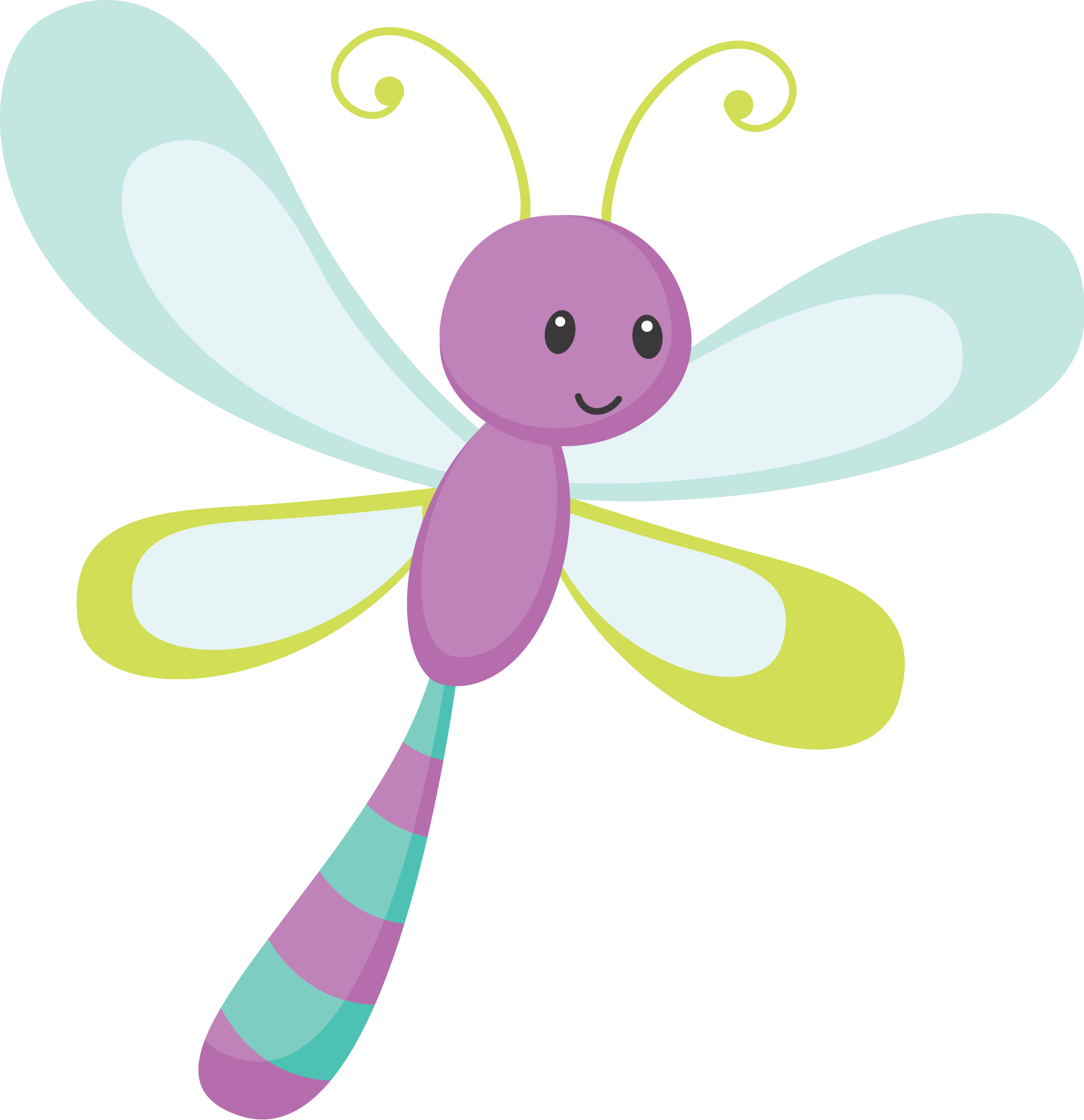 Clipart Stock Dragonflies Drawing Cartoon - Cute Dragonfly Clipart (1845x1907), Png Download