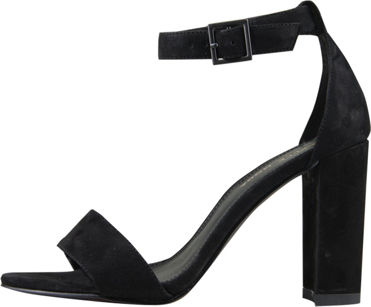 Bonnie - Black Block Strap Heel (1024x1024), Png Download