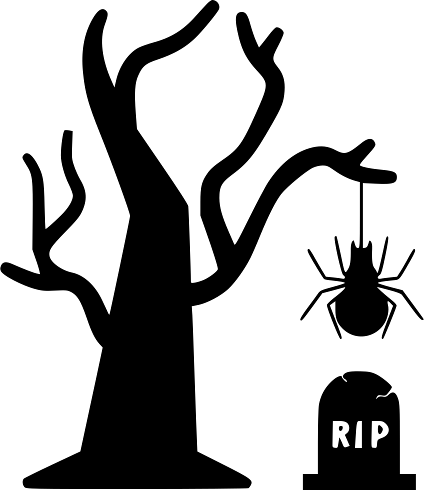 Spider Hanging Png Jpg Download - Halloween Tree Icon (848x980), Png Download