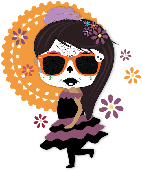 Dulce's Day Of The Dead Stickers Messages Sticker-1 - Day Of The Dead Stickers Png (618x618), Png Download