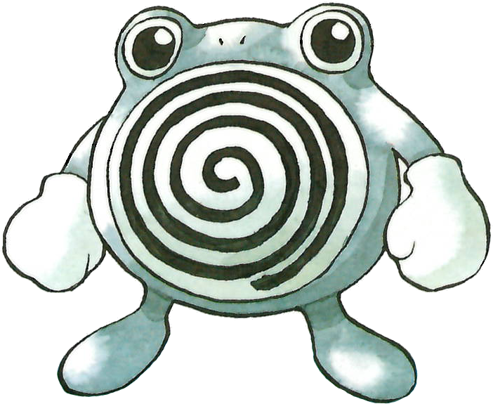 White Blemishes, Almost Like A Traditional Watercolor - Poliwhirl Ken Sugimori (709x582), Png Download