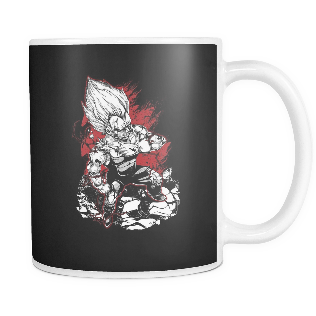 Super Saiyan Majin Vegeta 11oz Coffee Mug - Super Saiyan Majin Vegeta Lift Up When Being Knocked (1024x1024), Png Download
