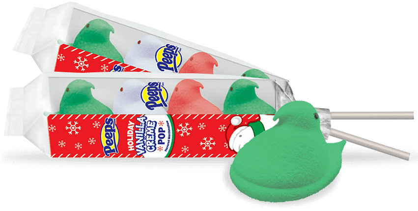 Vanilla Crème Flavored Peeps Pops - Peep's Holiday Vanilla Creme Marshmallow Pop Gift, (851x429), Png Download