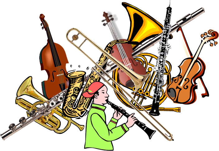 Orchestra Clipart Marching Band Instrument - Instrumental Music Clip Art (703x486), Png Download