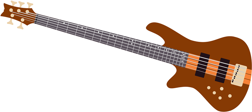 Bass Guitar Illustration On Behance - Guitar Illustration Png (1200x675), Png Download